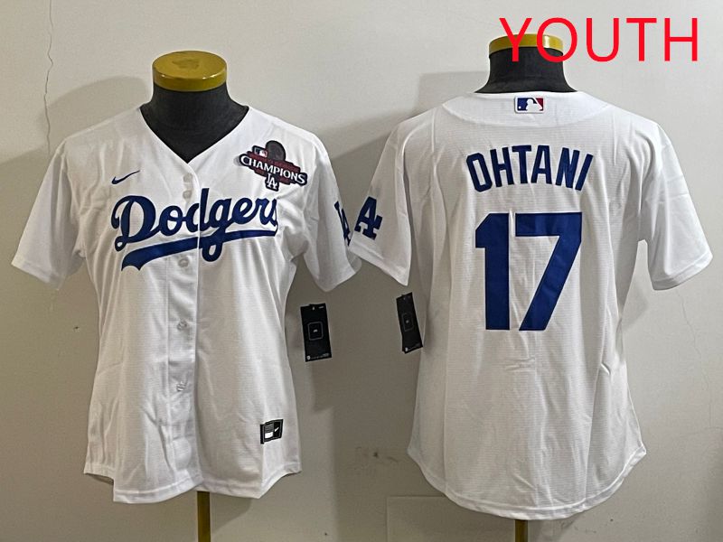 Youth Los Angeles Dodgers #17 Ohtani White Game 2025 Nike MLB Jersey style 3184